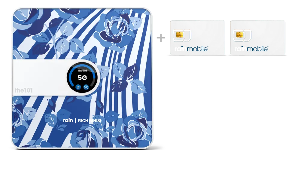 rainone the101 30mbps + 2 sims with Blue Rose skin